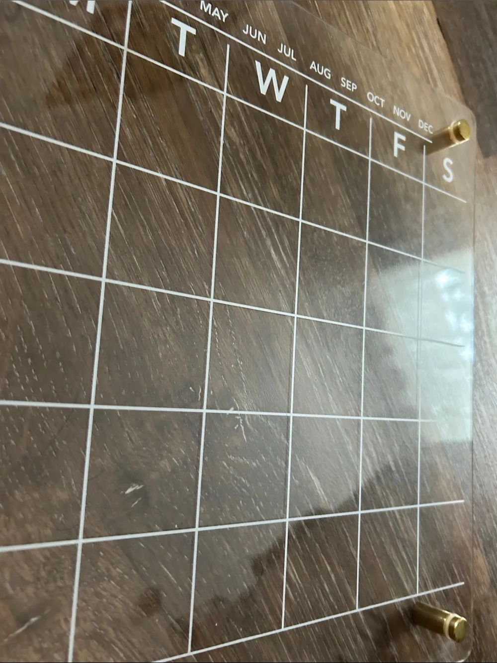 Clear Acrylic Monthly Wall Calendar - Transparent